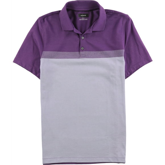 Alfani Mens Purple Micro Striped Polo Shirt 